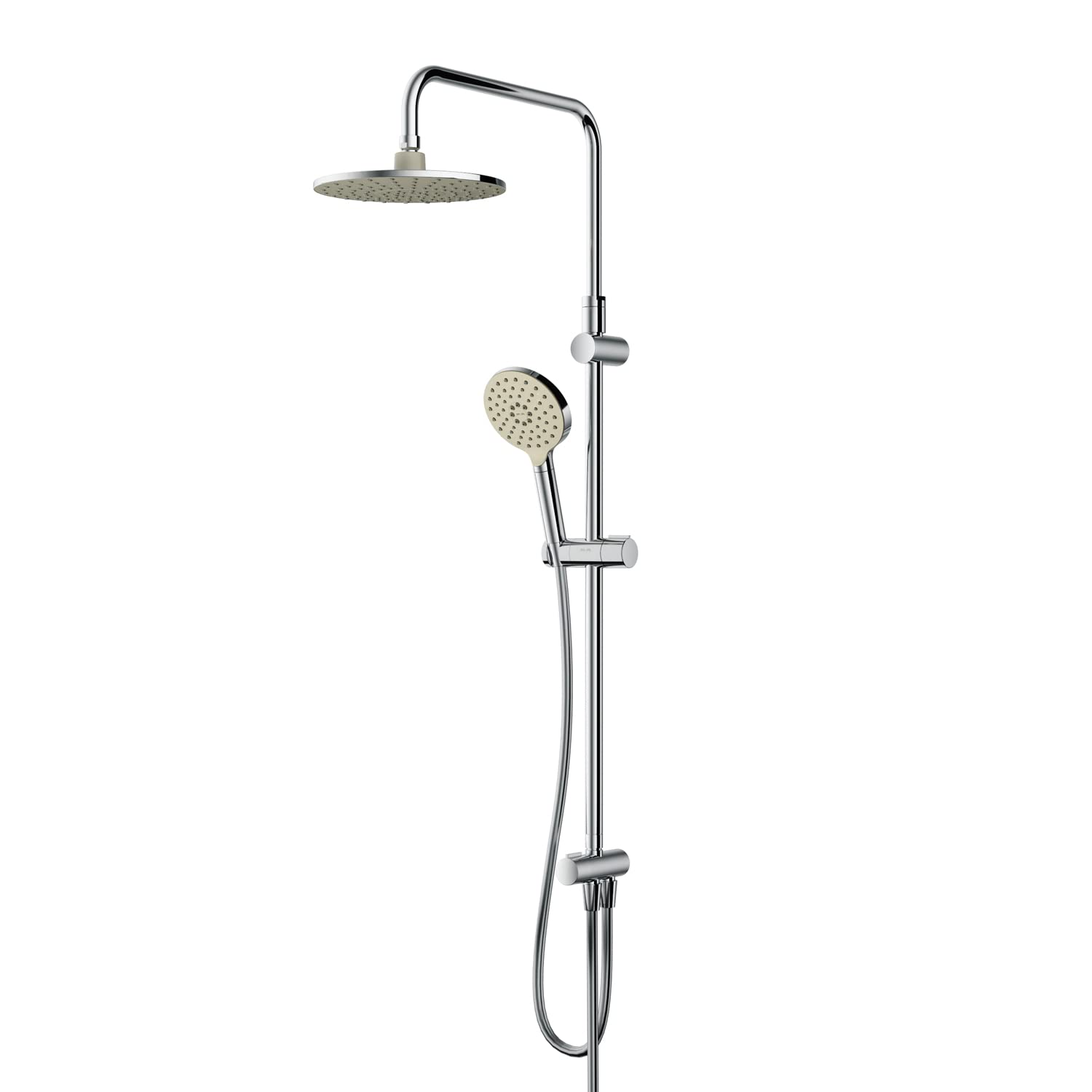 Asta Doccia AM.PM Hit F07TA000 Con Soffione A Pioggia 220mm E Doccetta 110mm, Regolabile In Altezza, Cromata, Tecnologia Air-in E Rub&Clean