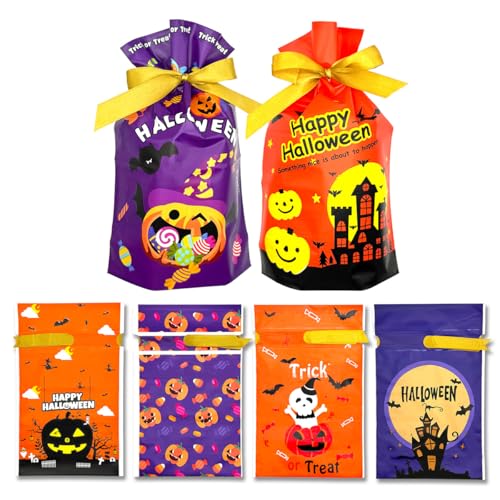 simPLEISURE ラッピング 袋 6種 マチあり リボン付き プレゼント ギフト 包装 ハロウィン 6枚 ea100103b01n0