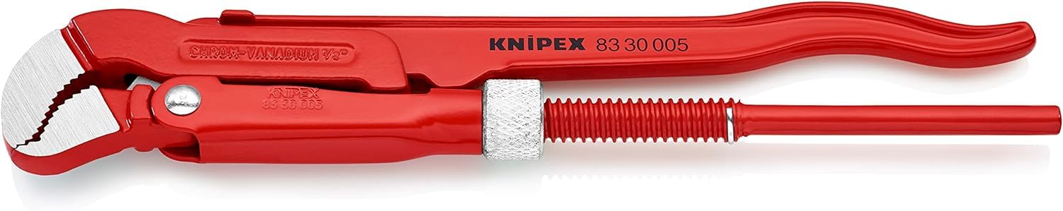 KNIPEX Llave para tubos en forma de S recubierto de pintura pulverizada, rojo 245 mm, 83 30 005