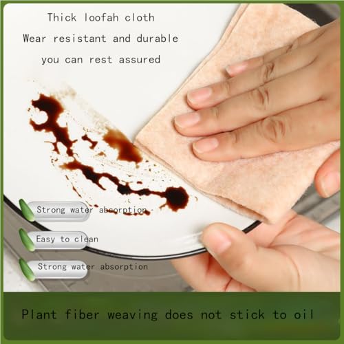 Image of Natural loofah dishwashing Sponge, Biodegradable, Suitable for Kitchen dishwashing, More Environmentally Friendly, Clean, and Scratch Free, 10 piece Set (7.87in*9.84in)