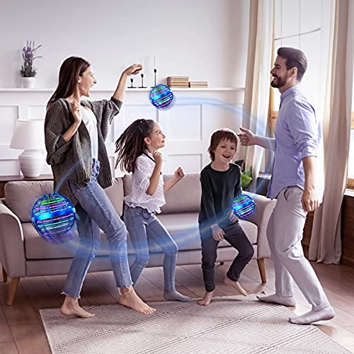 Flying Orb Ball Cosmic Globe Ball Toy【2022 Upgraded】 Built In Rgb Light 360°Rotating Hover Ball Outdoor Cool Things Toy For Kid Adult Playing, Flying Space Boomerang Orb,Spinner Ufo Drone Ball Blue #TOP4