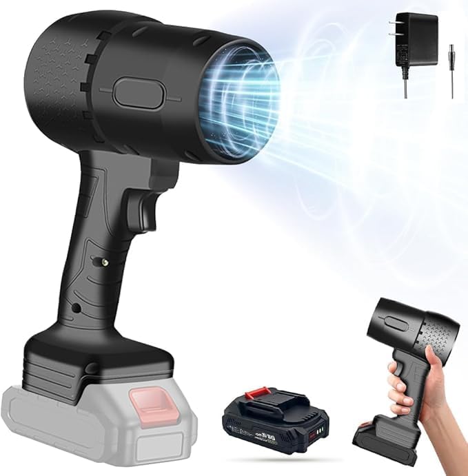 kresal compressed air duster, mini jet blower portable violent tur-bo fan, stepless speed adjustment portable handheld high power fan blowers for car, leaf blower, cleaning, lawns