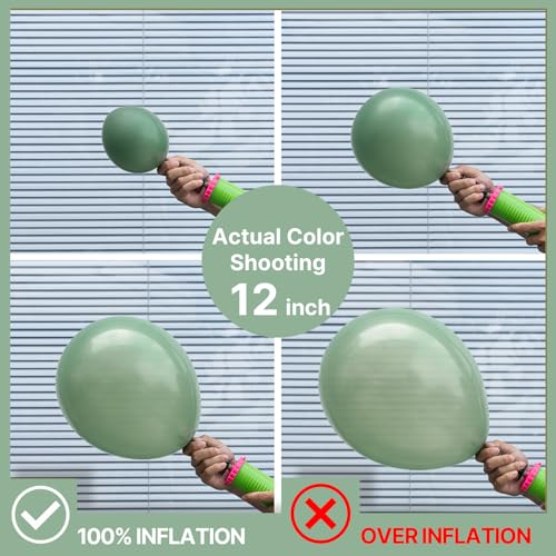 Image of PartyWoo Dusty Green Balloons 100 pcs Different Sizes of 18 12 10 5 Inch Matte Sage Olive Boho Green Eucalyptus Latex Balloon Arch Kit Garland for Wedding Baby Shower Party Decorations Green-F03