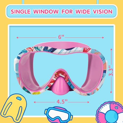 iGym Kids Swim Goggles, Snorkel Mask Diving Mask Swimming Goggles with Nose Cover and Elastic Straps Cover & Mesh Bag & Ear Plugs - Thumbnail 2