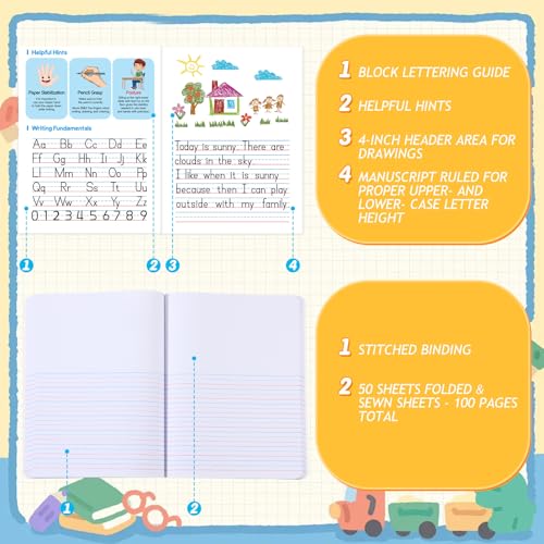 Carnet de dessin et d'écriture pour enfant K-2 avec couverture imprimé animal - 4