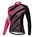 Produktbild Radfahren Langarm Jersey Frauen Mountainbike Jersey Shirts Lange Rennrad Kleidung MTB Tops Sportbekleidung Pink Schwarz Größe XXL