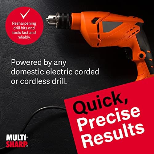 Multi-Sharp 2001 Universal Drill Bit and Tool Sharpener 3-13mm Diameter (for: HSS, Flat Wood, Brad-Point, Masonry and SDS-Plus bits)