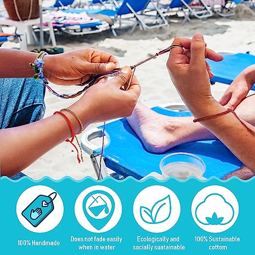 Yinkin 6 Pcs Tibetan Bracelet Buddhism Handmade Knot Rope Bracelet Woven Thread String Bracelet Lucky Multicolor String Thread for Men Women Friendship Couple4