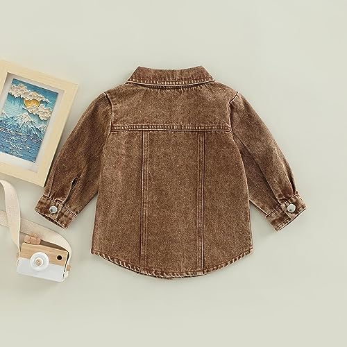 Boy Denim Coat Top Spring and Autumn Long Sleeve Denim Cardigan Children's Coat Drift Coat3