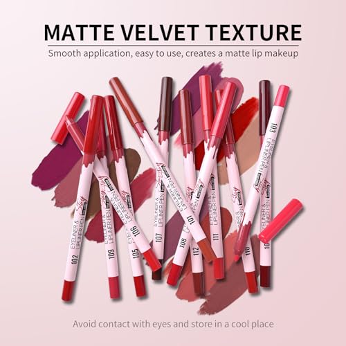 KYDA 12 Colors Lip Liner set, Matte Nude Lip Liner Pen, Waterproof, Long Lasting, Highly Pigmented Creamy Velvet Lip Liner Pencil for Women and Girls - Image 6