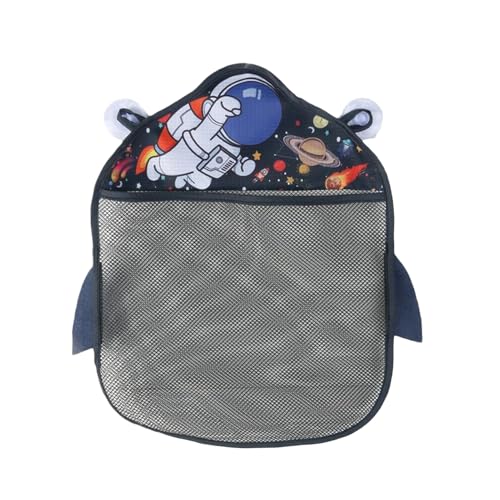 Organizador de juguetes para bañera, de almacenamiento de malla para niños, gran capacidad con diseño de drenaje rápido, cesta de baño de estilo caricatura, soporte de ducha multiusos para