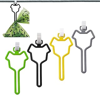 4パック犬のうんちバッグホルダー、ペット用ゴミ袋ディスペンサー、面ファスナー付き使い捨てゴミ袋キャリア、調節可能なベルクロ付きのハンズフリー犬のうんちバッグキャリア、すべてのひもとうんちバッグに最適、牽引ロープアクセサリー (ブラック グリーン グレー イエロー)