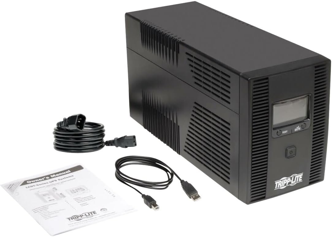Eaton Tripp Lite SMX1500LCDT 1500VA 900W UPS Battery Backup Tower 8 IEC C13, 230V Line-Interactive Sine Wave AVR LCD, USB & RJ45/RJ11 Surge, ACE 3 Year Warranty Included