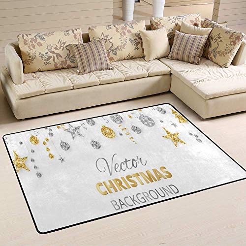 Tapis de sol antidérapant lavable en intérieur design or argent - 6
