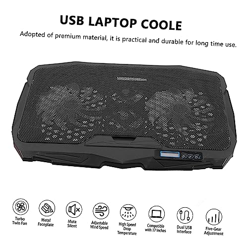 Base para portátil con ventilador LED ajustable Tofficu miniatura 5