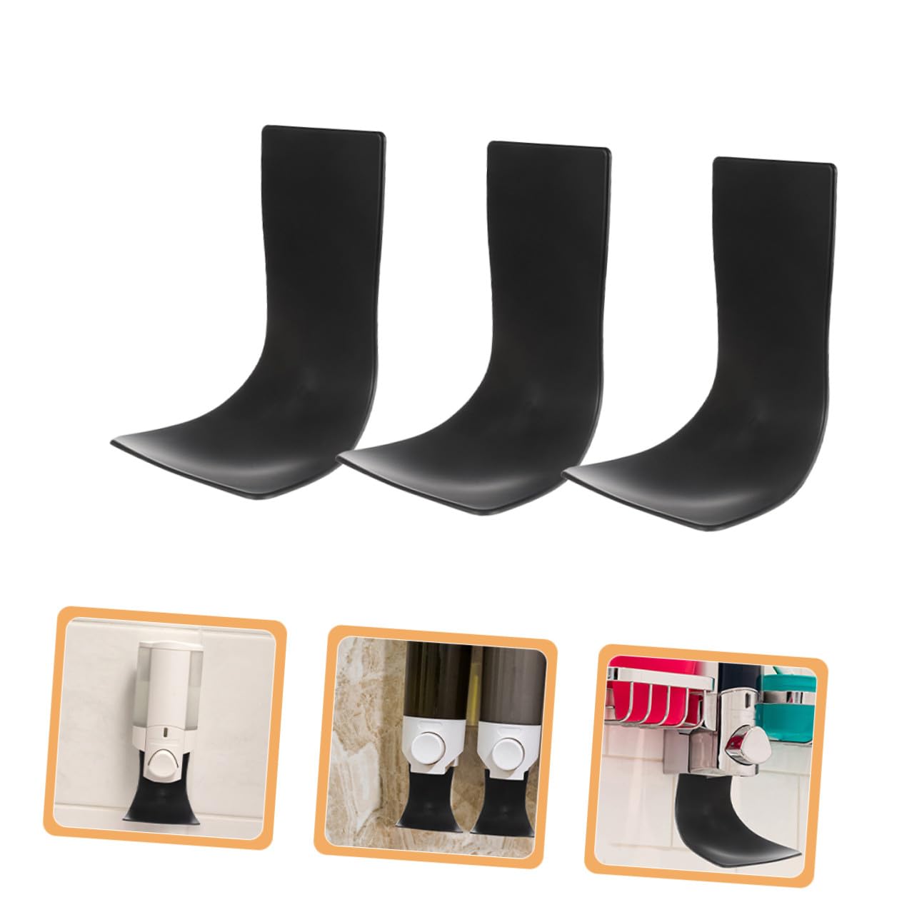 Vassoio Gocciolante Dispenser Sapone Nero 3 Pezzi in Plastica