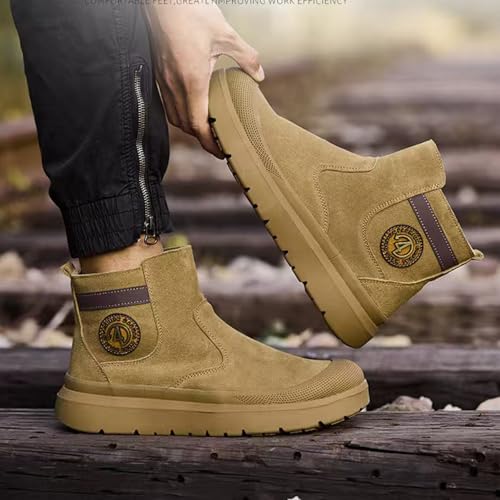 Image of Nutropa Welding Work Boots for Men Composite Toe Safety Boots Non Slip Steel Toe Work Shoes Lightweight Construction Welder Boots