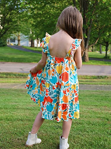 Image of Vieille Toddler Girls Summer Dress Ruffle Casual Beach Sundress 2-8 Years