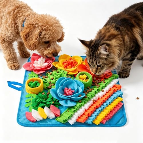 Snuffle Mat for Small Dogs Cats - 15.4in Dog Cat Food Mat for Slow Feeder