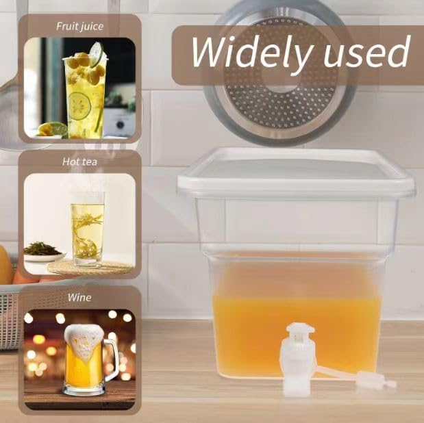 Miniatura 5 de 2 dispensadores de bebidas para nevera de 1.3 galones con grifo, dispensador de agua de plástico delgado, dispensador de bebidas frías, a prueba de