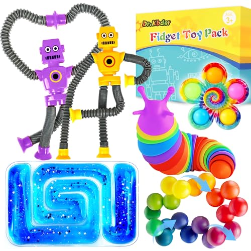 Image of 6Pack Sensory Autism Toys for Tollder Kids, Airplane Travel Road Trip Restaurant Toy for Age 3-5 5-7 Fidget Classroom Must Have Treasure Prize Autistic ADHD Easter Basket Stuffers Gifts