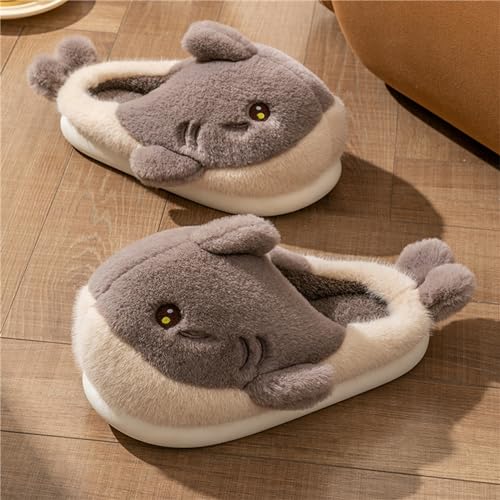 Dolphin Fish Cartoon Plush Slippers - Men's & Women's Cotton Slippers2