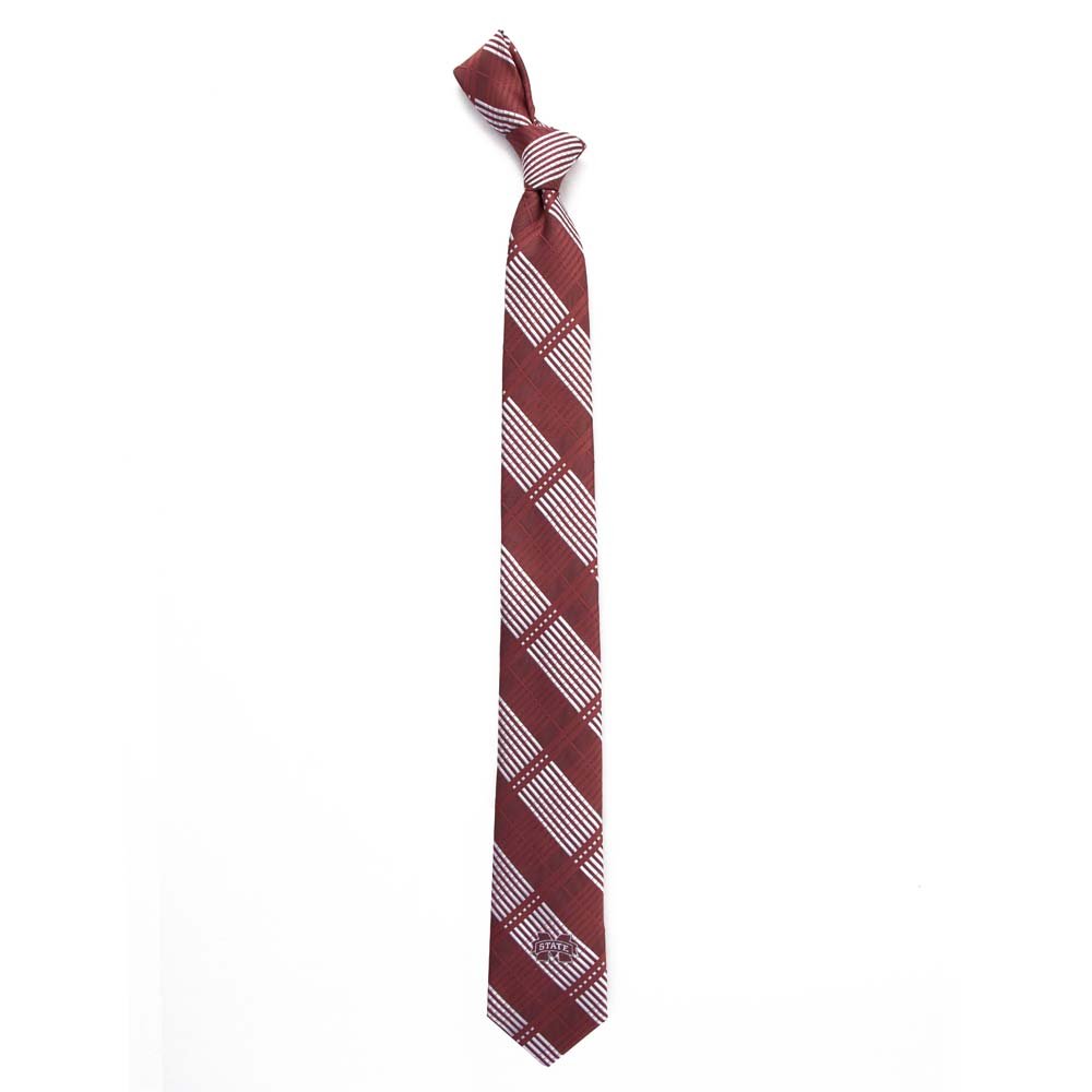 Mississippi State Skinny Plaid Poly Necktie