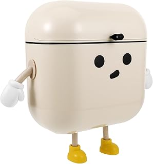 ABOOFAN Hanging Trash Can with Lid, 9L Cute Kitchen Garbage Bin Holder Food Waste Container Wall Mounted Plastic Garbage Can Compost Bin for Kitchen Cabinet Door or Under Sink