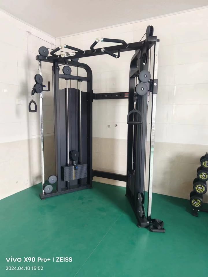 Image of Functional Trainer Cable Machine, Cable Crossover Machine with Full Body Workout Attachments, Height Adjustable Pulley System with Dual 150lb Weight Stacks for Home Gym