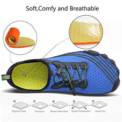 Image of MAYZERO Water Shoes Men Women Swim Surf Shoes Beach Pool Shoes Wide Toe Hiking Aqua Shoes Winter House Slippers