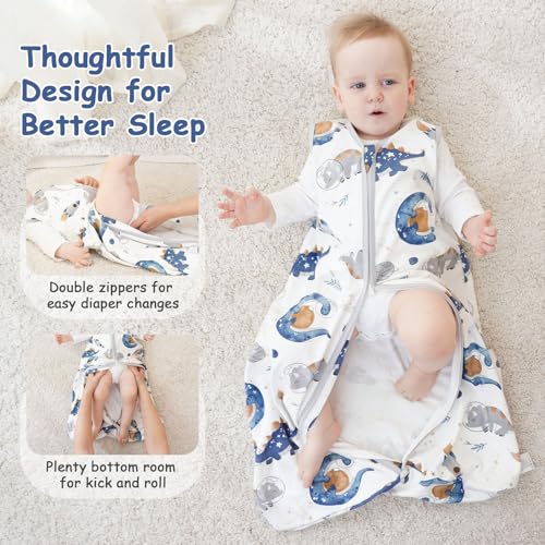 looxii baby sleep sack 05 tog 100 cotton 3 pack wearable blanket baby sleep bag for newborn infant 2-way zipper lightweight toddler sleeping sack 18-24 months