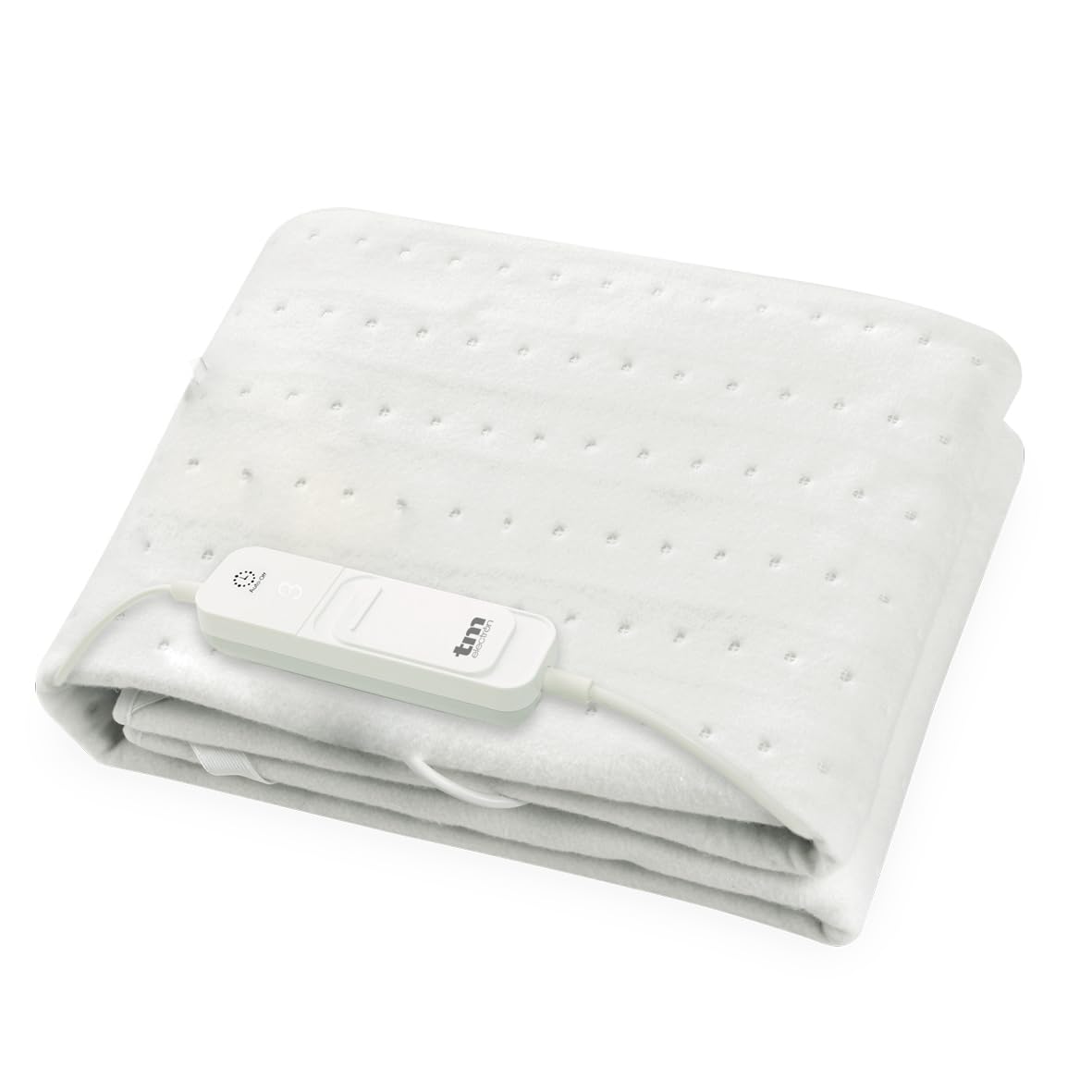 TM Electron Surmatelas Chauffant électrique pour lit Simple 60 W avec 3 Niveaux de température et arrêt Automatique. Dimensions : 150 x 80 cm, Blanc