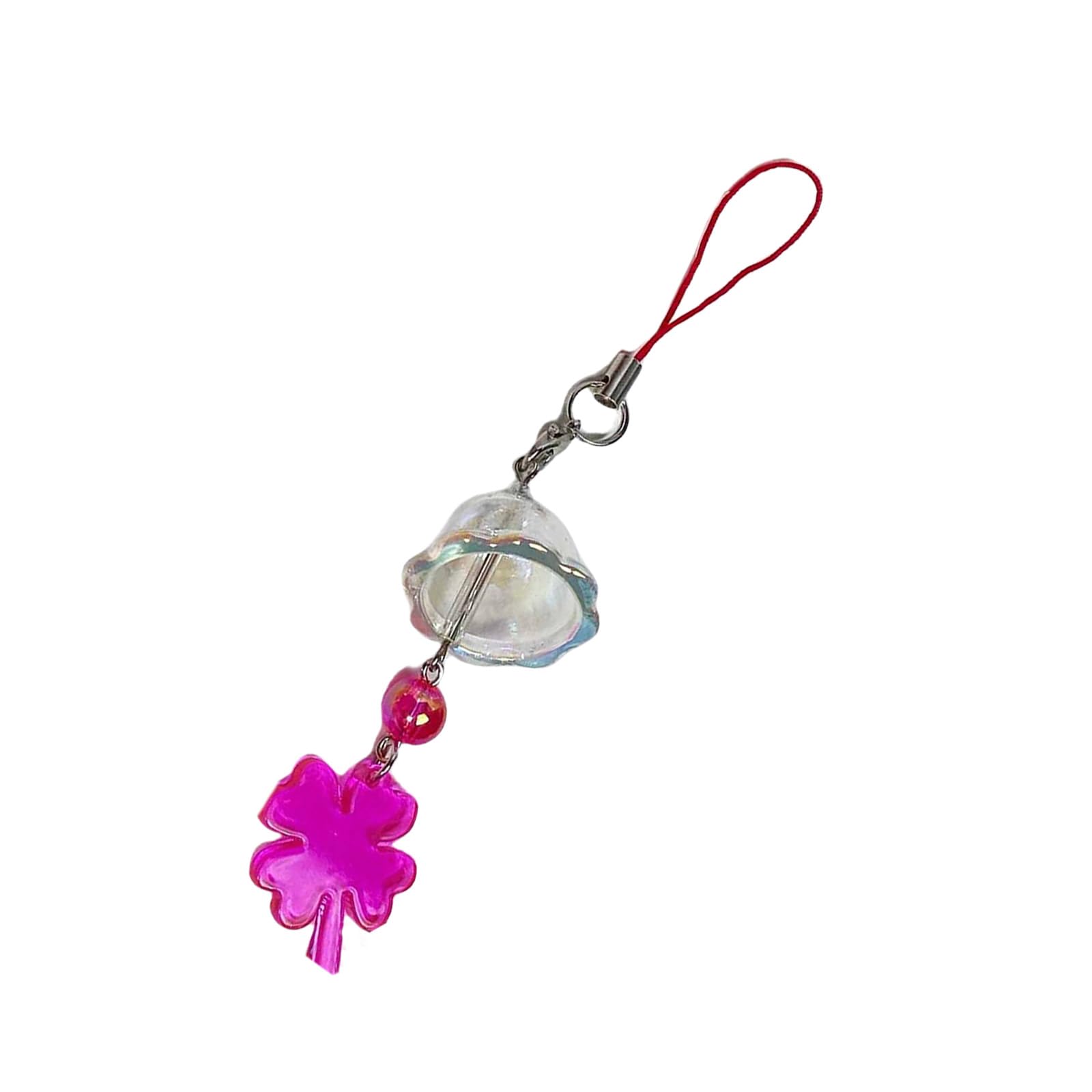 Baodss Fashionable Luck Clovers Charm Sturdy Acrylic Phone Chain Four Clovers Chimes Pendant for Mobiles Decoration