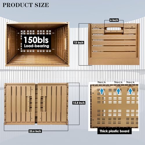 Cestas plegables de plástico 23x15 pulgadas con asas miniatura 4