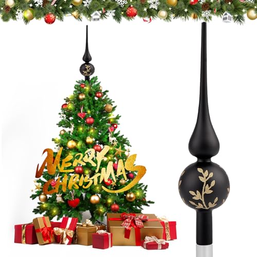 Hukermoon Weihnachtsbaumspitze Glas, 26 cm Christbaumspitze,...