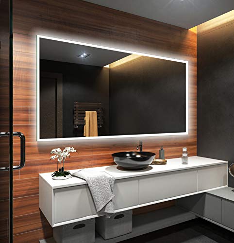 LED Illuminated Bathroom Mirror Custom Size 140x60cm