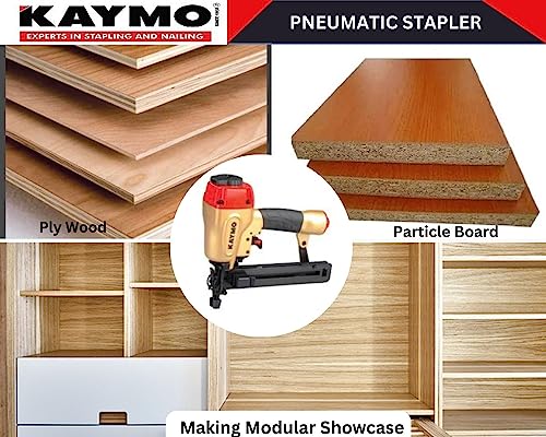 Image of Kaymo PRO-PS9040 Air Pneumatic Stapler 12-40mm | Gold with Red | Air Pressure: 75-100 psi