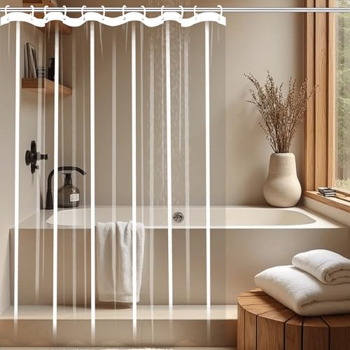 Rideaux de baignoire avec crochets pour stopper les moisissures - 2