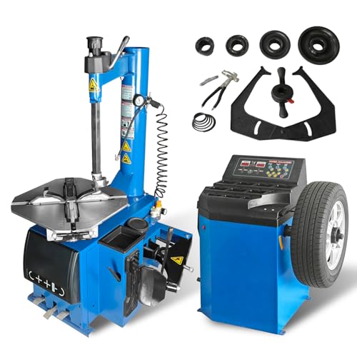 Jack Boss Tire Machine and Balancer Combo 2.0 HP 3 Pedals Tire Changer Machine Wheel Balancer Rim Clamp Combo Blue