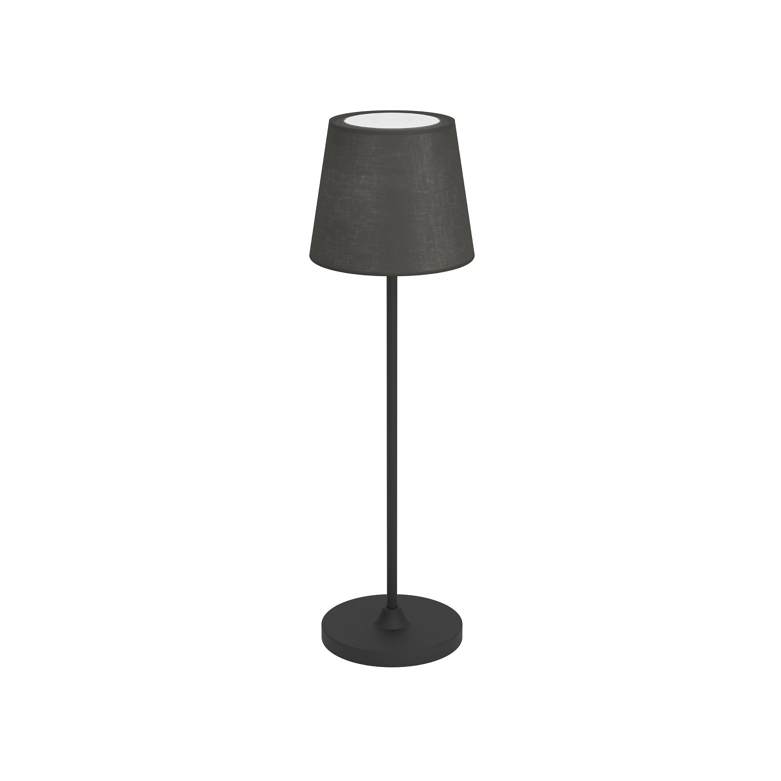 Eglo Cordless LED Table lamp Leonero, Wireless Battery Bedside Light, USB Rechargable Indoor Lighting, Metal with lampshade, Black, Touch dimmable, Warm - Neutral White