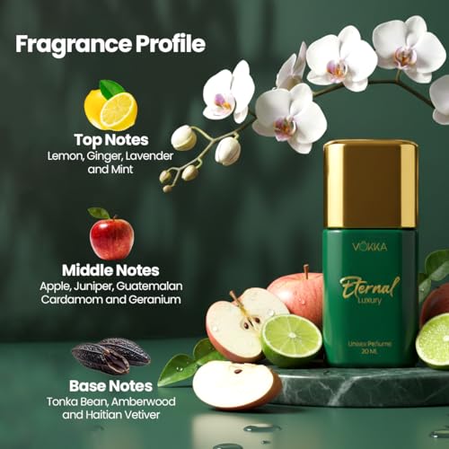Image of Vokka Eternal Luxury Long Lasting Unisex Perfume 20ml | Eau de Parfum | Perfume for Man & Woman | Premium Fragrance Pocket Perfumes | Gifts for Him & Her | Lavender, Mint & Woody Notes