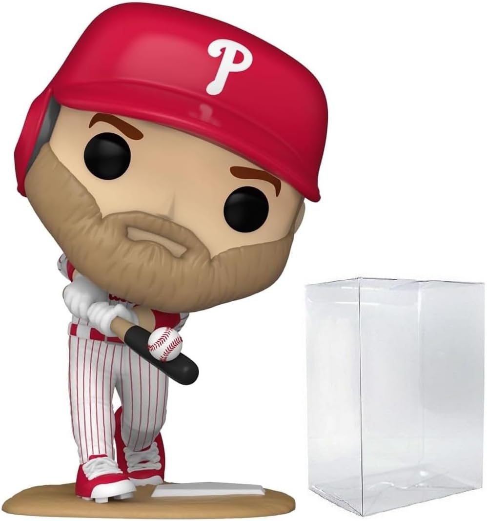 POP MLB: Bryce Harper Funko Vinyl Figure (Bundled with Compatible Box Protector Case), Multicolor, 3.75 inches