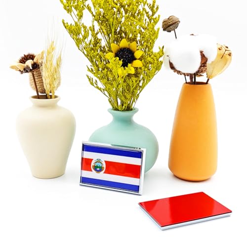 Image of Costa Rica Flag Sticker Emblem Costa Rican Decal Car Chrome Flags, 2 Pack, 3 x 2 inches