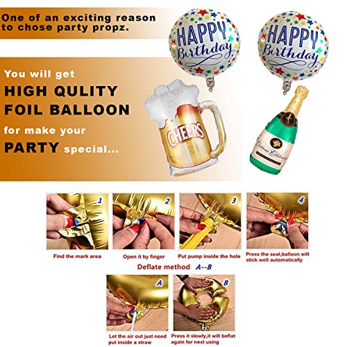 Image of Party Propz Golden Balloons Decoration Combo Set of 40 For Adult Birthday Decoration(Metal)