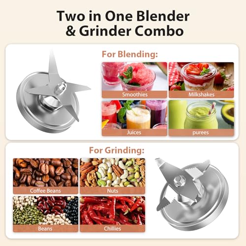 Aeitto Blender, Blenders For Kitchen With 1800W Motor, 85 Oz. Large Capacity, 2-In-1 Blender & Grinder Combo, Bpa-Free Countertop Professional Blender For Smoothies, Ice Crush, Frozen Drinks thumb #2