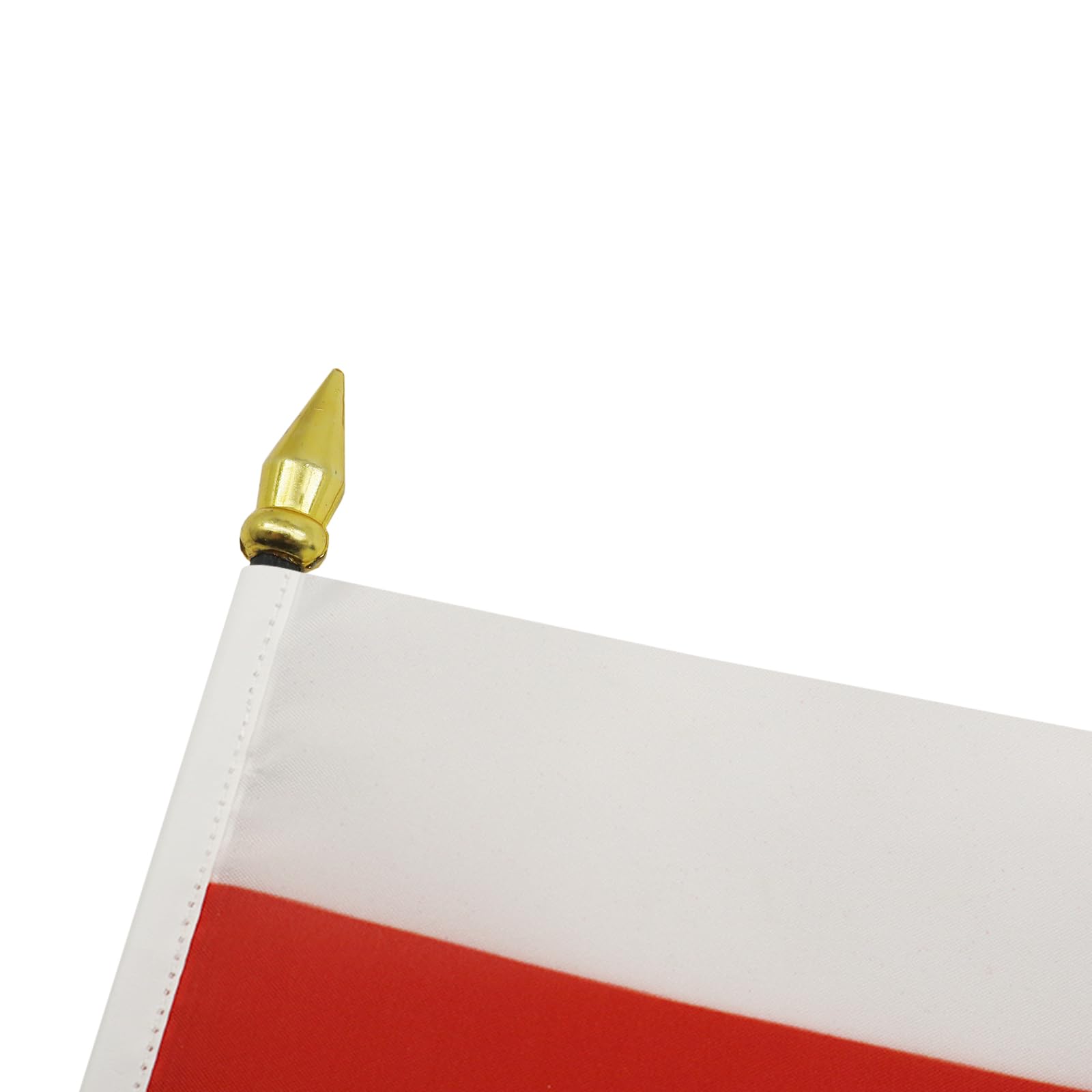 Drapeau de Table Pologne avec Pointe Or, 15cm x 10cm