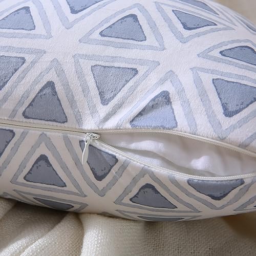 Daysu DAYSU005 Throw Pillow Covers 18X18 Inches, Set Of 2 Decorative Silky Micro Soft Plush With Exquisite Printing, Accent Pillow Covers Square Cushion Covers For Couch Sofa Bed, Triangle thumb #3