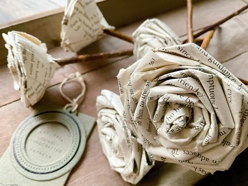 InsideMyNest Novel Book Paper Rose Flowers 100% Handmade Gift For Her Him Wedding Bouquet Home Decor (Harry Potter, Bunch of 6 Roses)