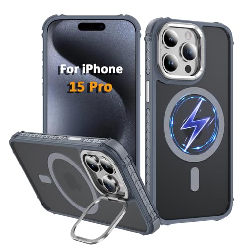 Coque iPhone 15 Pro MagSafe transparente avec support intégré