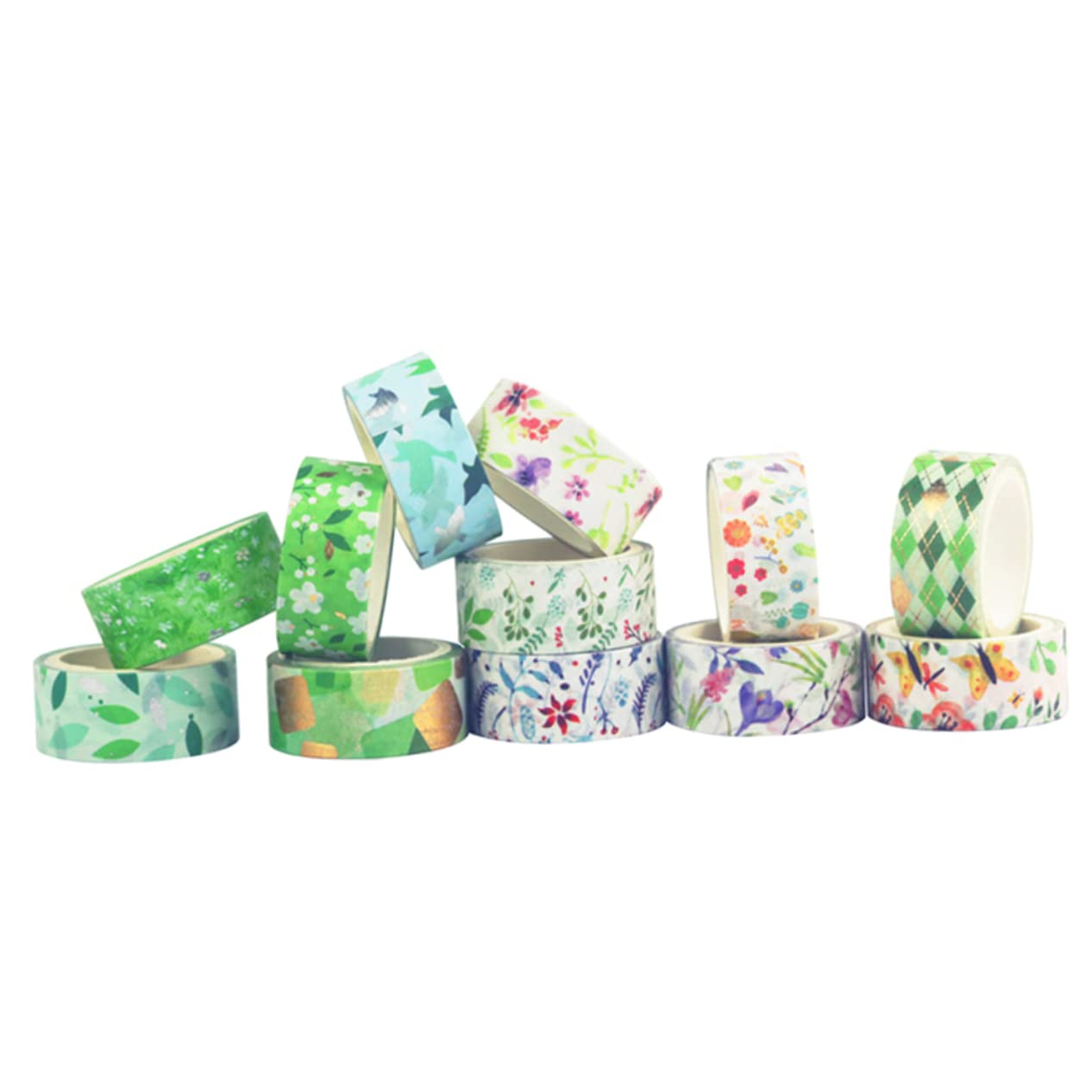 SHINEOFI 48 Nastro Adesivo Decorativo Washi Tape Motivi Floreali Per Scrapbooking e Fai Da Te Su Superfici Lisce e Piane Per Album Diari e Progetti Creativi